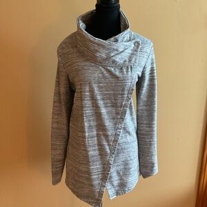 Danskin Light Gray French Terry Cardigan Wrap Sweater Size S